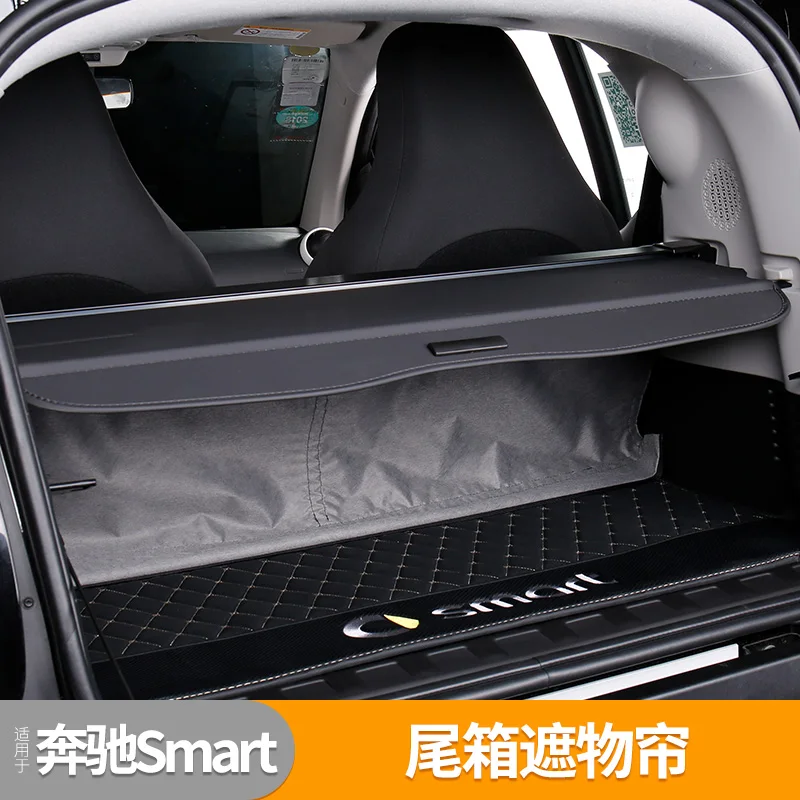 

Car Accessories For smart Fortwo 451/453Rear Parcel Shelf Trunk Cover Material Curtain Retractable Spacer Rear Racks