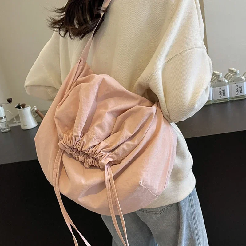 

Повседневная женская сумка через плечо, большая вместительная простая сумка через плечо, регулируемый ремень, сумка на ремне на шнурке, дорожная сумка