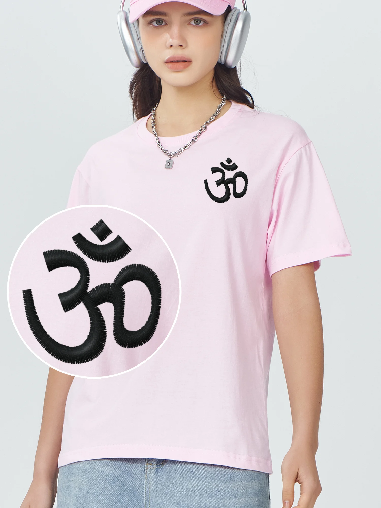 

Newest Embroidery Shirts Ohm Embroidered Tshirt Letter Character T-Shirts Men Graphic T Shirts 100% Cotton Women Tee Shirt