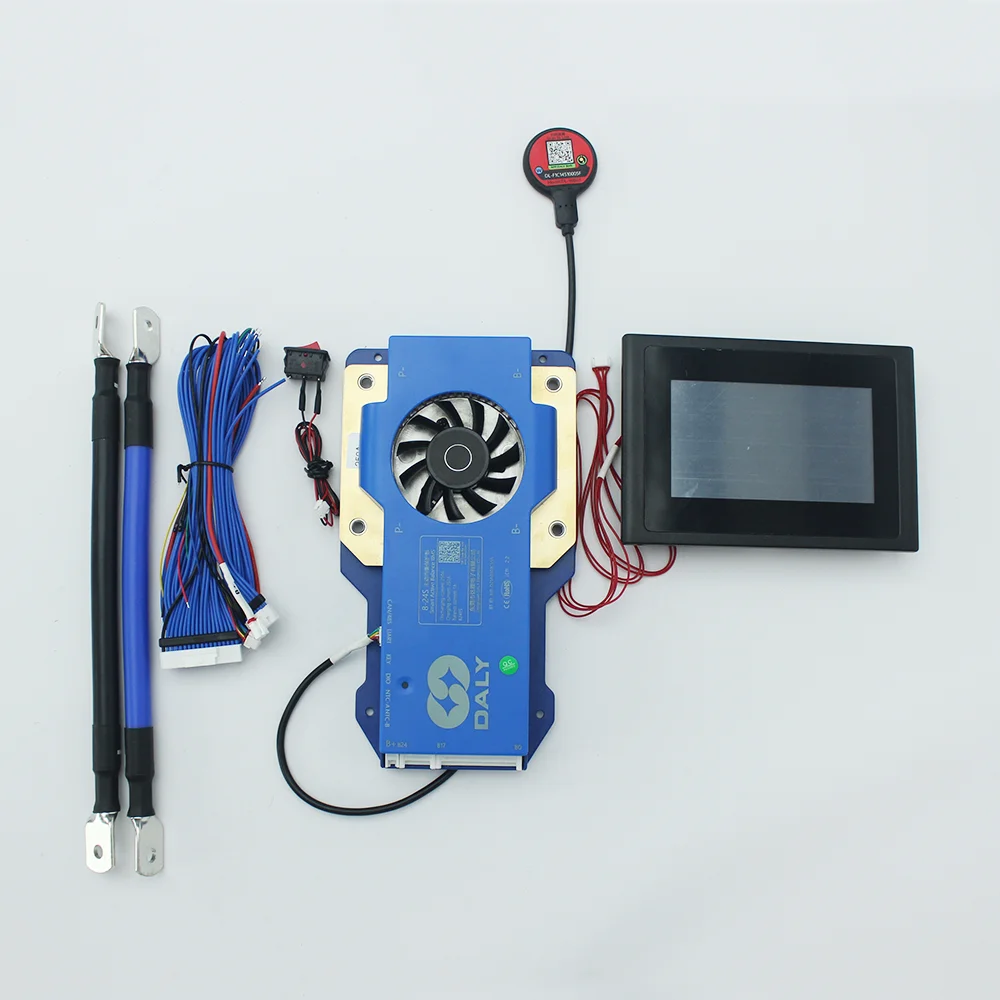 DALY Smart BMS 4S Active Balance LiFePo4 BMS 4S 12V 48V 8S 24V 16S 100A 150A 200A 300A 500A 1A BMS with 4.3LCD RS485 WIFI Key