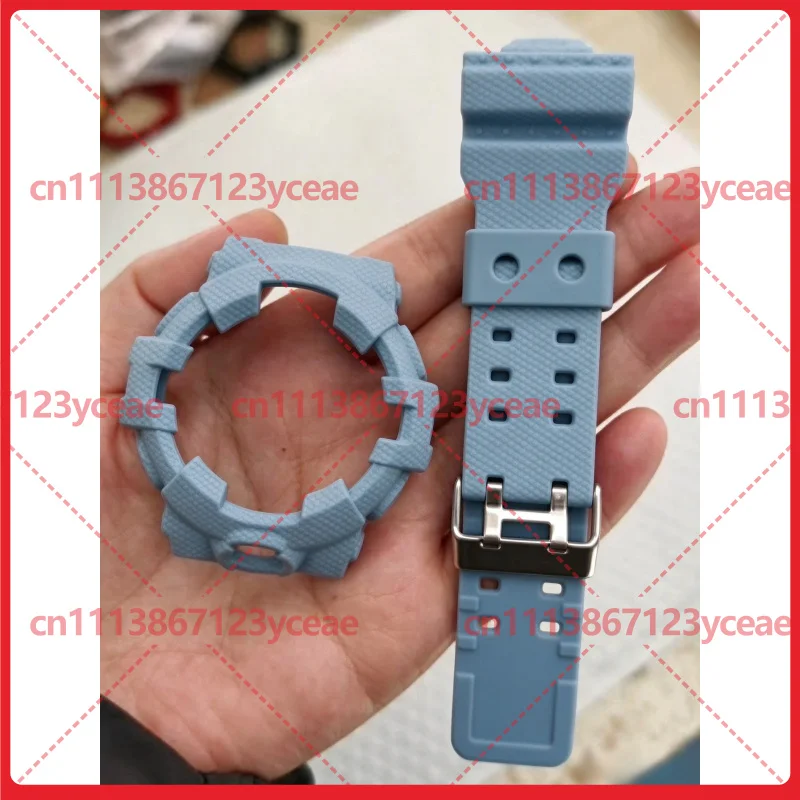 For Casio G-SHOCK GA700 Series Watch Denim Light Blue Resin Watchband Bezel Replacement Accessories