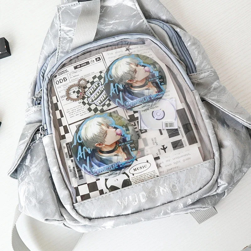 Y2K Cute Mini Backpack Women Kawaii Ita Bag Sweet Girl Transparent Rucksack DIY Personality Display Knapsack Lolita Shoulder Bag