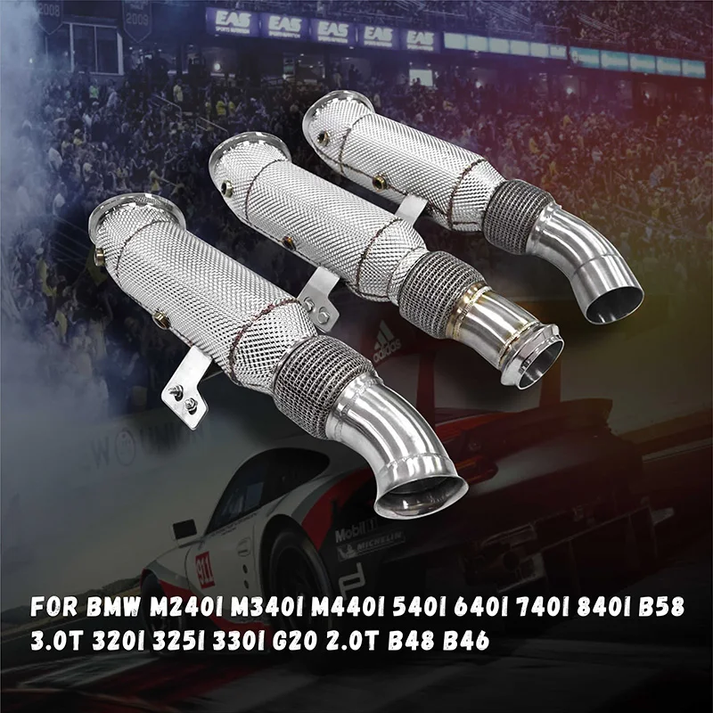 Zeitlich begrenztes Angebot HMD Rhodiniertes, geruchloses Downpipe, problemloses Licht für BMW 320i 325i 330i G20 G28 F30 2.0T B48 B46