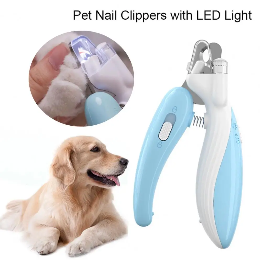 Pet Nail Clippers With Built-in LED Light Safety Guards Illuminated Pet Nail Clipper Pet Grooming Nail Care Tool For Dogs Cats