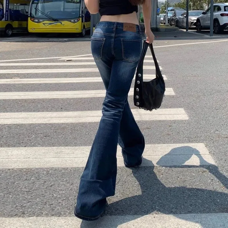 Sexy damesjeans met lage taille Lente zomer Slim Fit Elasticiteit Denim uitlopende broek Amerikaanse retro streetwear Y2k cowboybroek