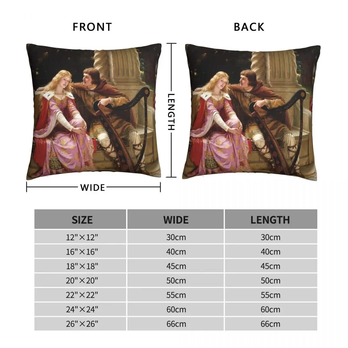 Edmund Blair Leighton 1902 Square Pillowcase Polyester Linen Velvet Pattern Zip Decorative Home Cushion Cover