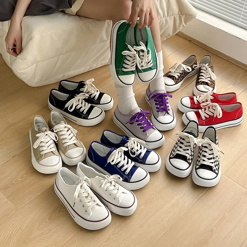 Spring 2023 New Breathable Canva Shoes Women's Running Student Board Shoes Small White Ins Korean Style Casual Flat Bottom