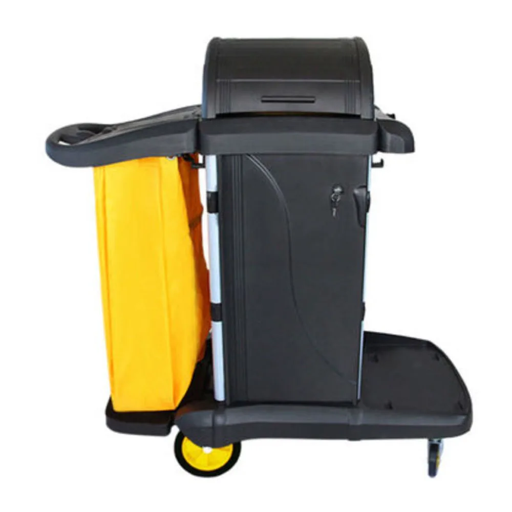 Heavy- Janitor Truck Trolley Truck With Locking Cabinet And Lid