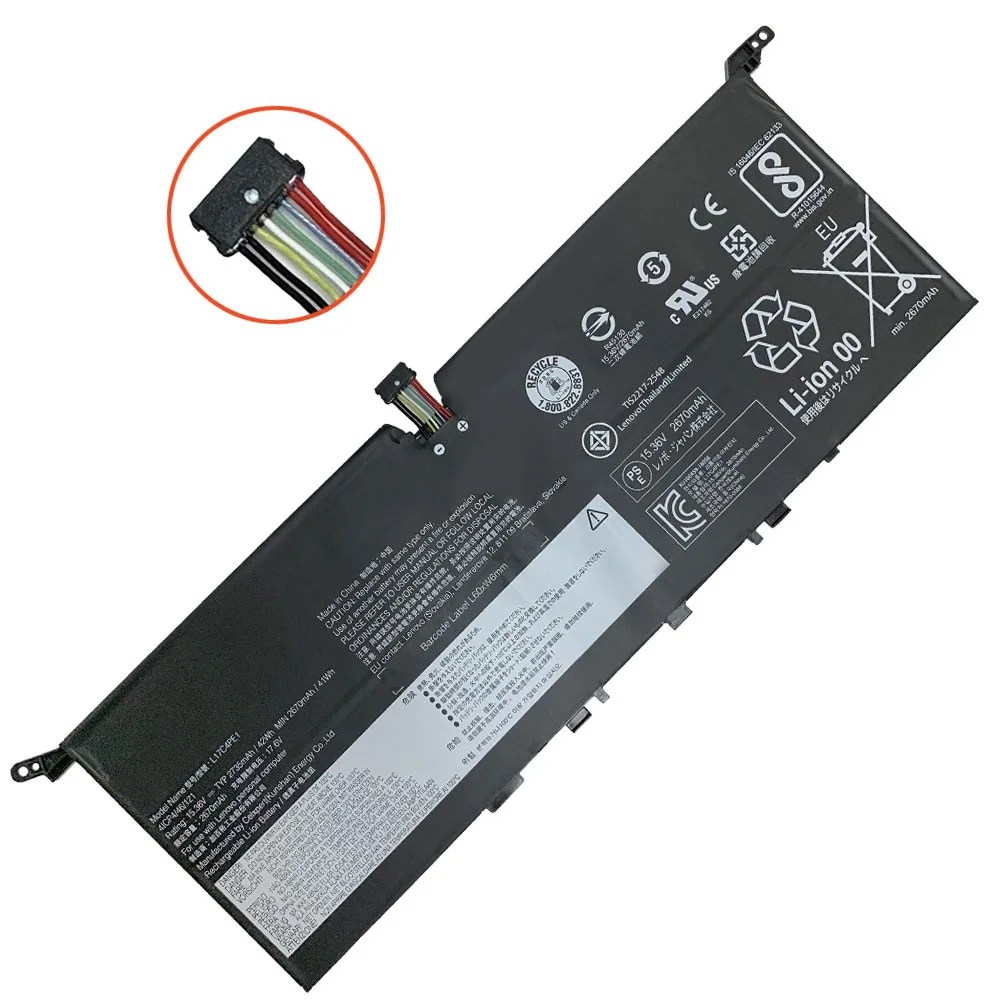 Imagem -03 - Bateria Original do Portátil de 15.36v 42wh para Lenovo Ideapad 730s Yoga S73013iwl L17c4pe1 L17m4pe1