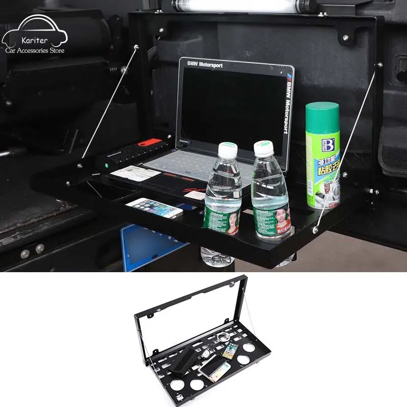 For Land Rover Defender 90 110 130 2004-2019 Alloy Tailgate Table Rear Door Cargo Luggage Carrier Foldable Shelf Storage Rack