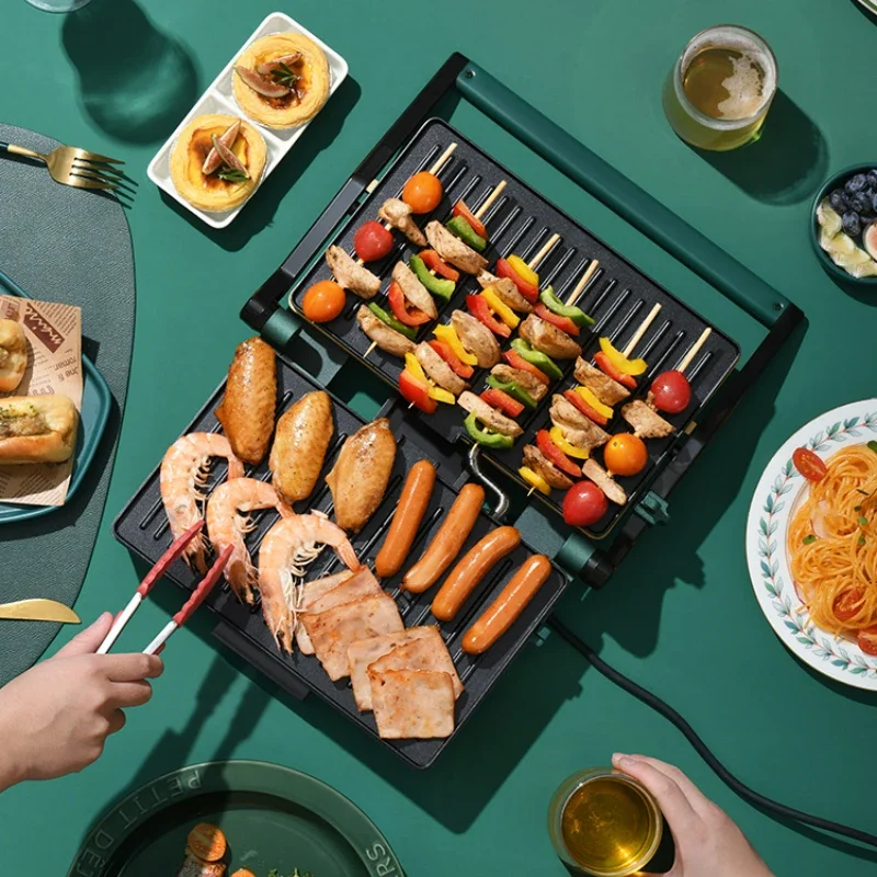 Máquina de carne caliente rápida de alta temperatura, bandeja eléctrica para hornear de 1600W de potencia, electrodoméstico, máquina para parrilla de filetes de doble calentamiento