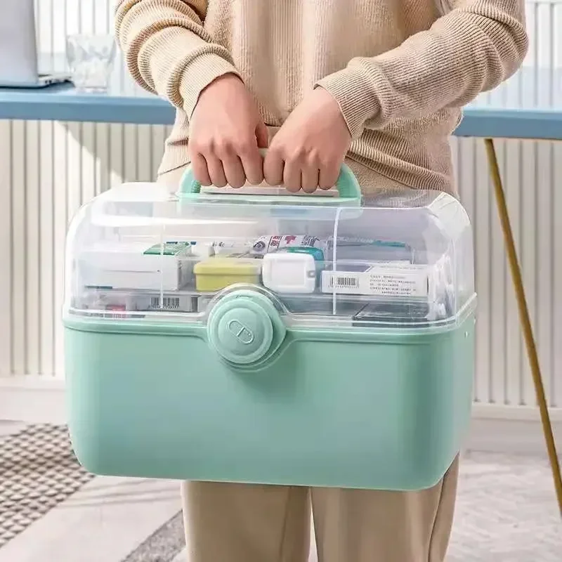 family-home-medicine-organizer-box-large-capacity-portable-medical-storage-first-aid-kit-boxes-layered-organizers-plastic-case