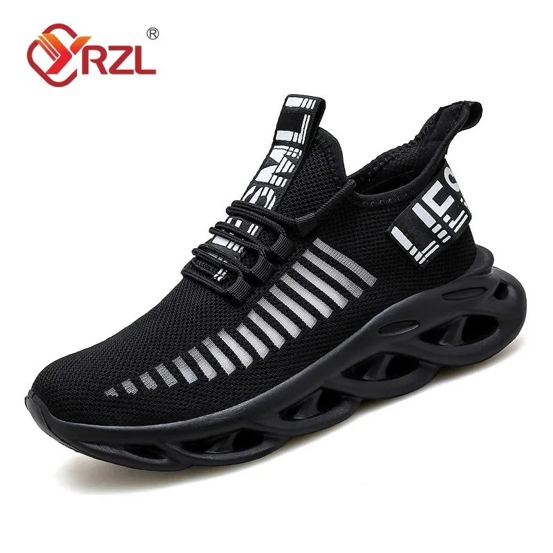 YRZL Men Shoes Comfortable Sneakers Women Breathable Couple Running Shoes Mesh Tenis Sport Shoes Size 36-46 Walking Sneakers Men