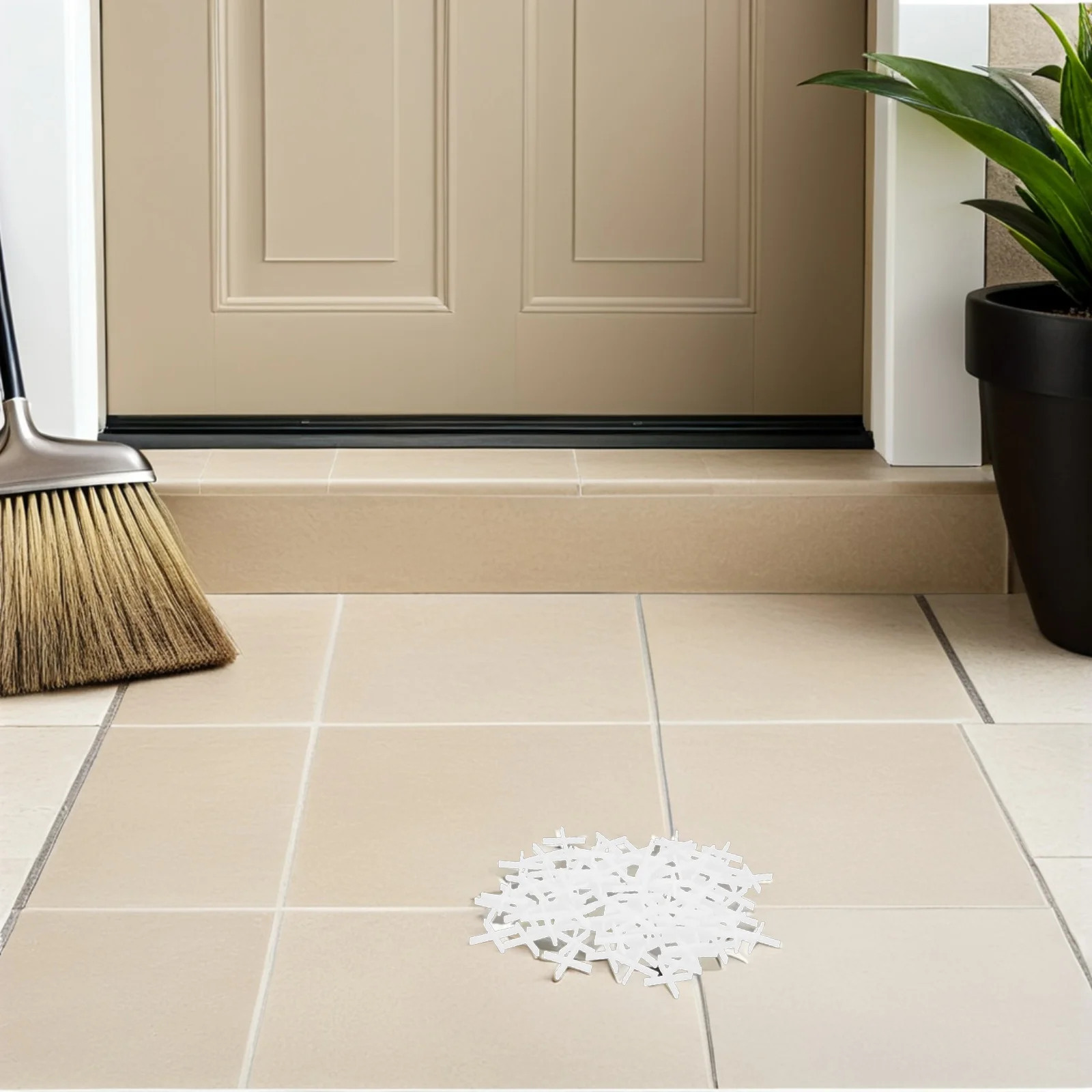 فاصل متقاطع للبلاط 2 مم مشابك تسوية بلاط بلاستيكية متينة لتركيب جدار الأرضية ذاتية الصنع كفاءة محاذاة محسنة