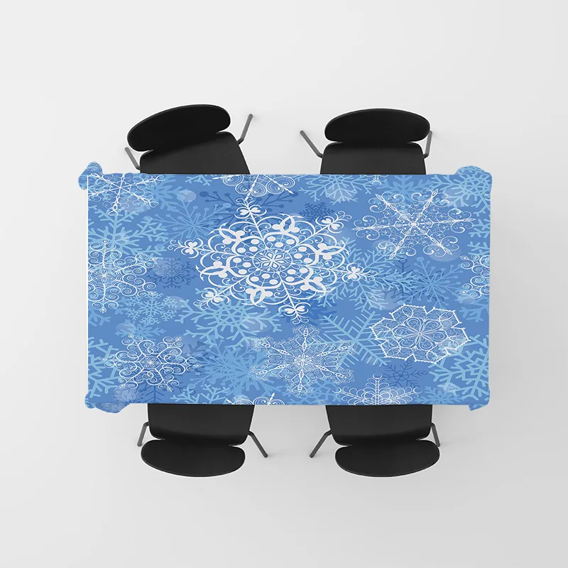 مفرش طاولة بنمط زهرة زرقاء من البوليستر المطبوع لتزيين غرفة الطعام 152 × 243 سم (طول) AliExpress.com تسوق عبر الإنترنت