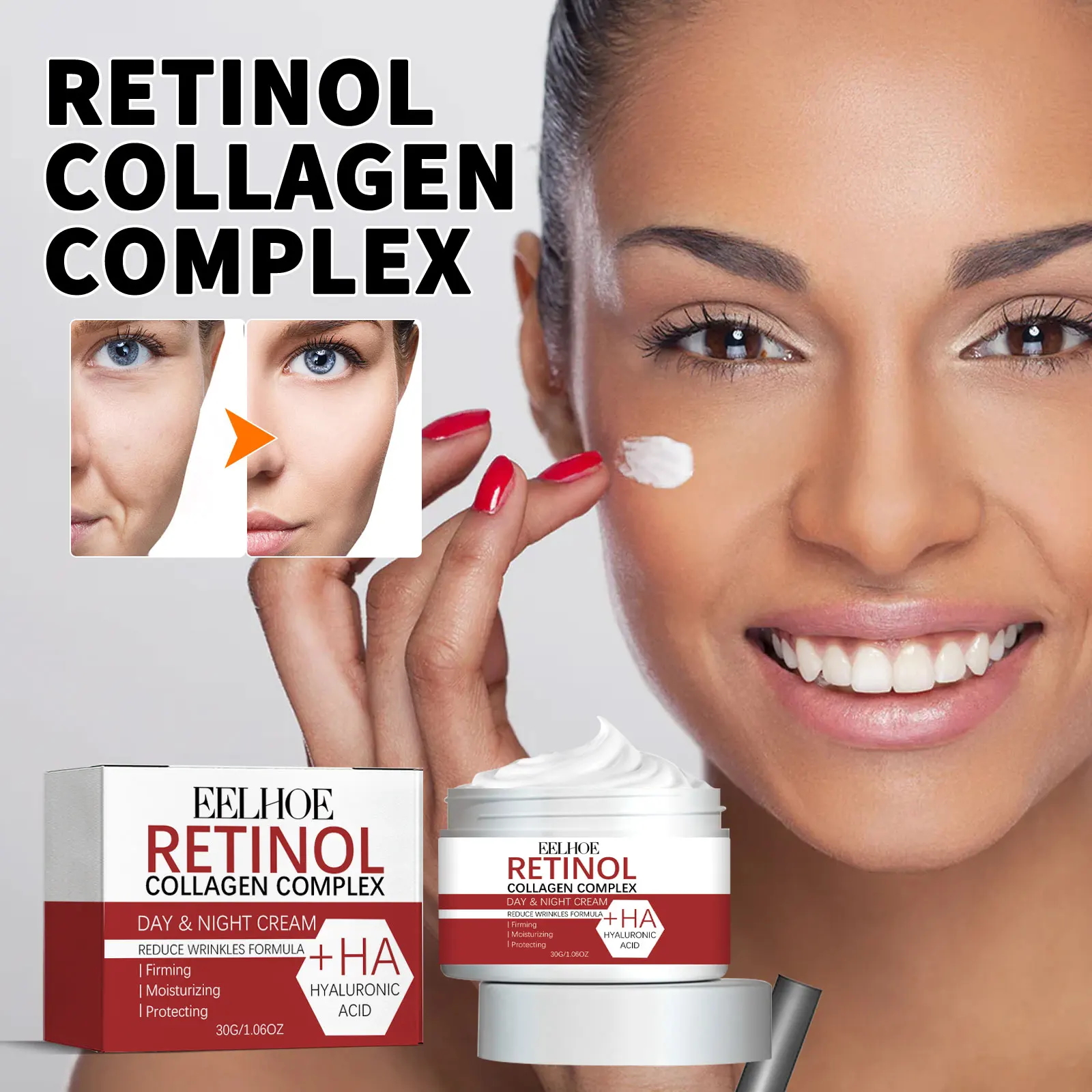 Retinol Anti Wrinkle Face Cream Set Anti Aging Face Cream Diminishing Fine Lines Firming Moisturizing Skin Facial Care Products