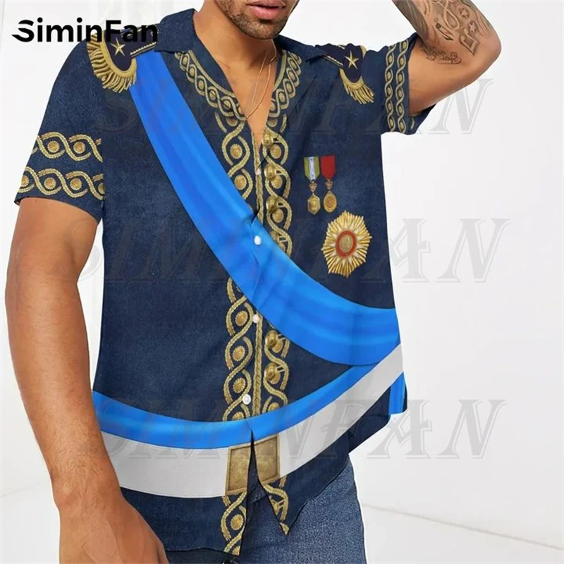 

Soldier Commander 3D Print Mens Hawaiian Aloha Shirts Guayabera Luxury Camisa Holiday Party Summer Beach Tshirt Short Sleeve Top