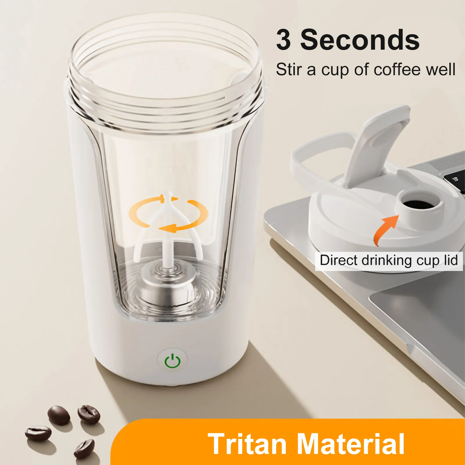 Type-c Rechargeable Mini Portable  Automatic Mixing Cup Coffee CupElectric Shake Cup Whey Protein Shaker Bottle