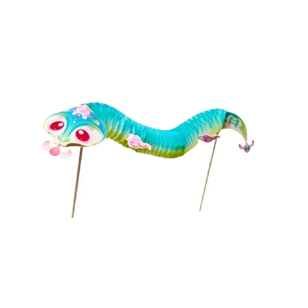 Funny Chinese Tradition Lion Dance 2025 Steric Mini Snake Toy DIY Paper Snake Jubilant Paper Flower Folding Spring Festival