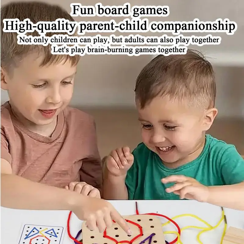 

Threading Board For Kids Wood Lacing Block Fine Motor Skill Toys Travel Game Early Learning Activity For Preschooler Ages 3 Road