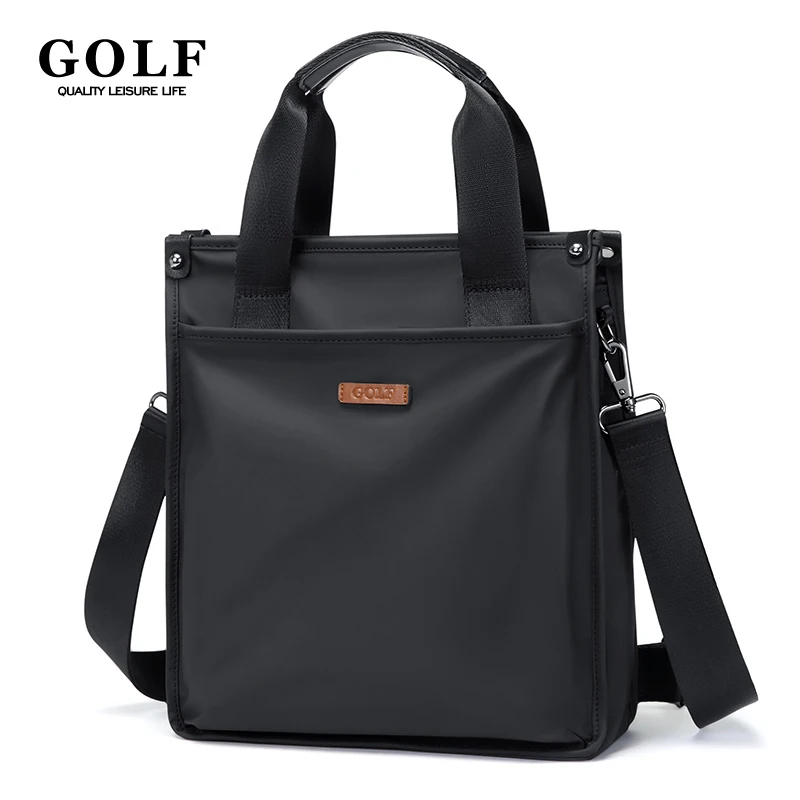 Maletín de GOLF para hombre, bolsos de oficina para hombre de negocios, bolsas de mensajero de hombro con asa de cuero, bolsos impermeables ligeros