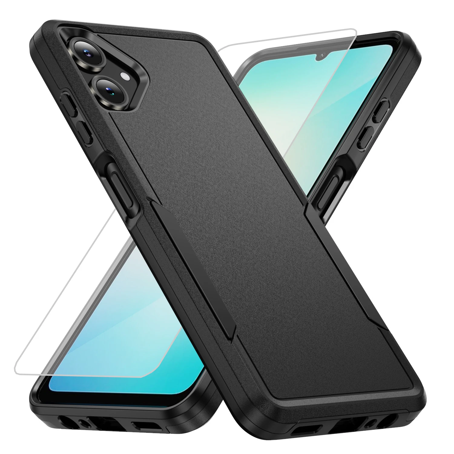 Galaxy A06 4G Protective Phone Case Shockproof Case Dual Layer Hard Cover for Samsung Galaxy A06 4G 2024 With Screen Protector