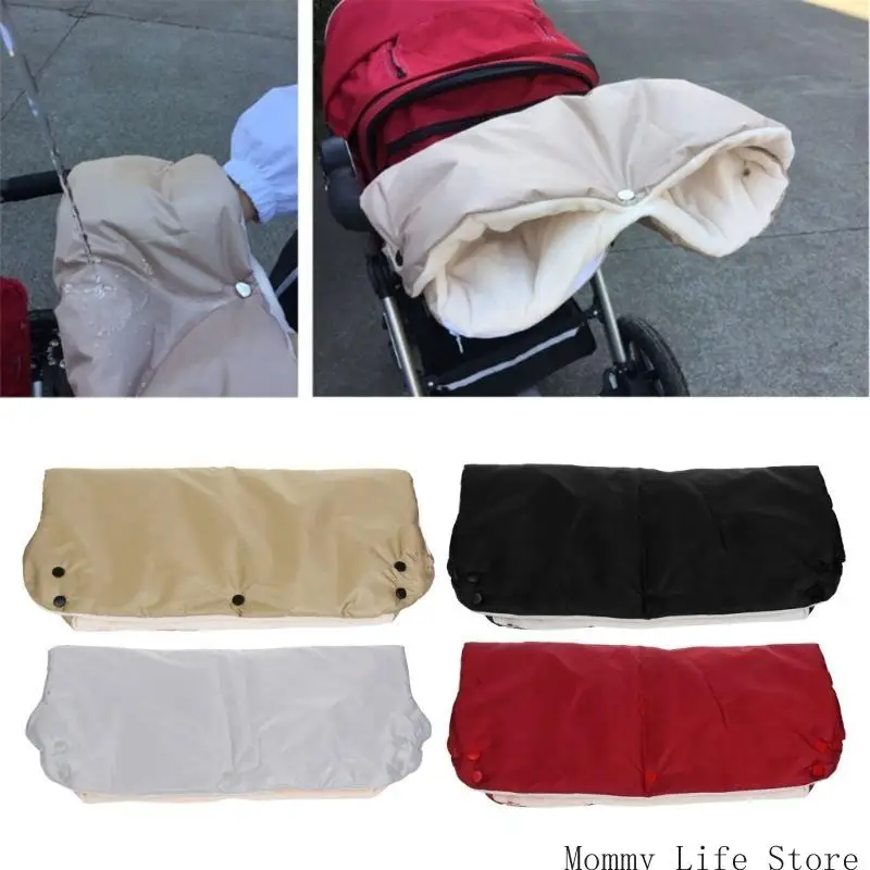 

Universal Pushchair Handle Muff, Detachable Winter Hand Warmer with Soft Fleece Lining for Most Stroller Models