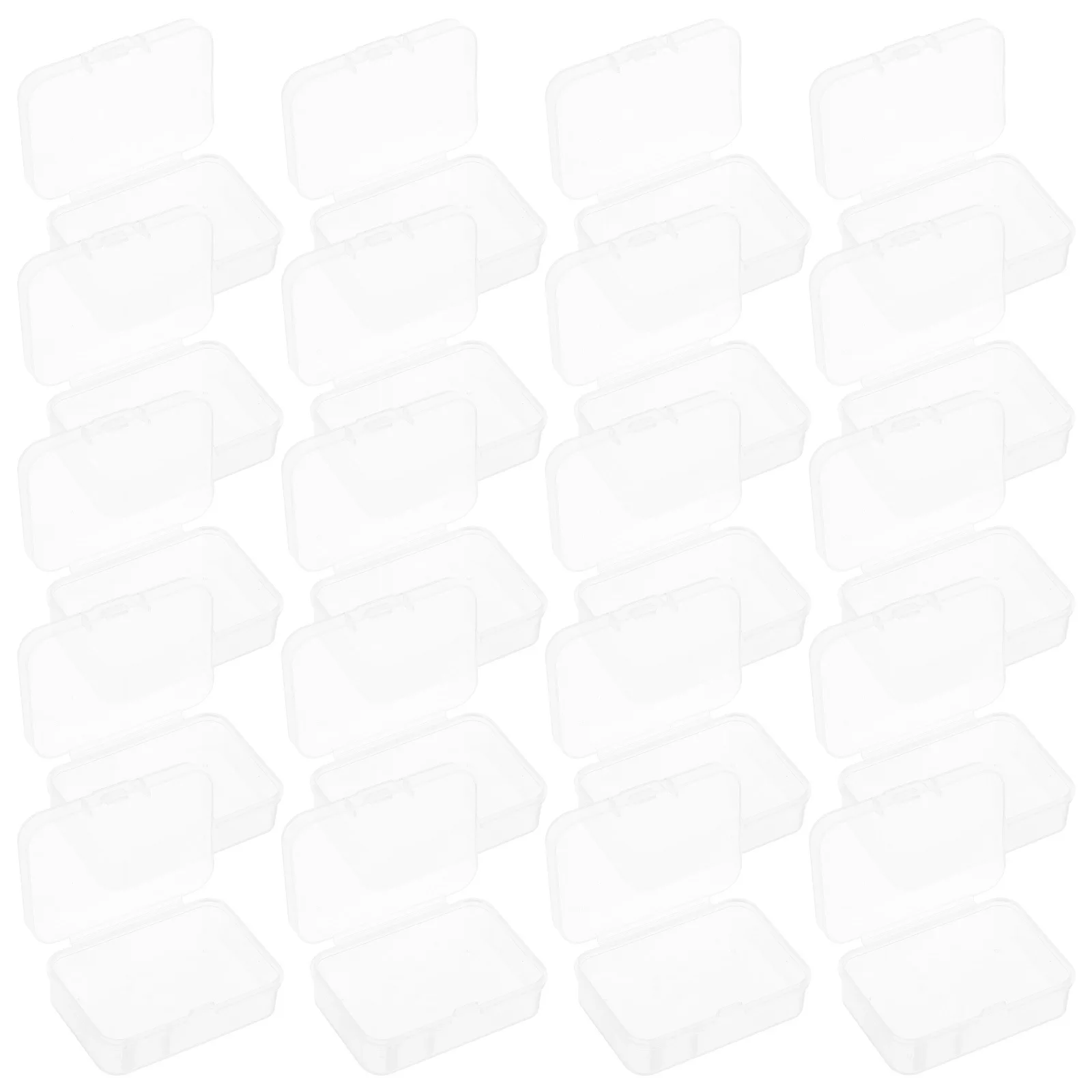 

20Pcs Plastic Transparent Storage Box Lid Portable Organizer Small Items Beads Jewelry Business Cards Crafts Clear