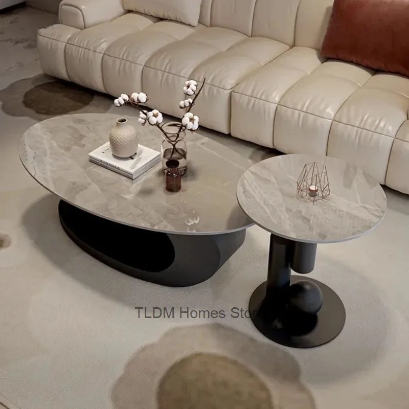 

Creative Coffee Table Modern Slate Tabletop Living Room Center Table Household Furniture Luxury Designer Coffee Tables v