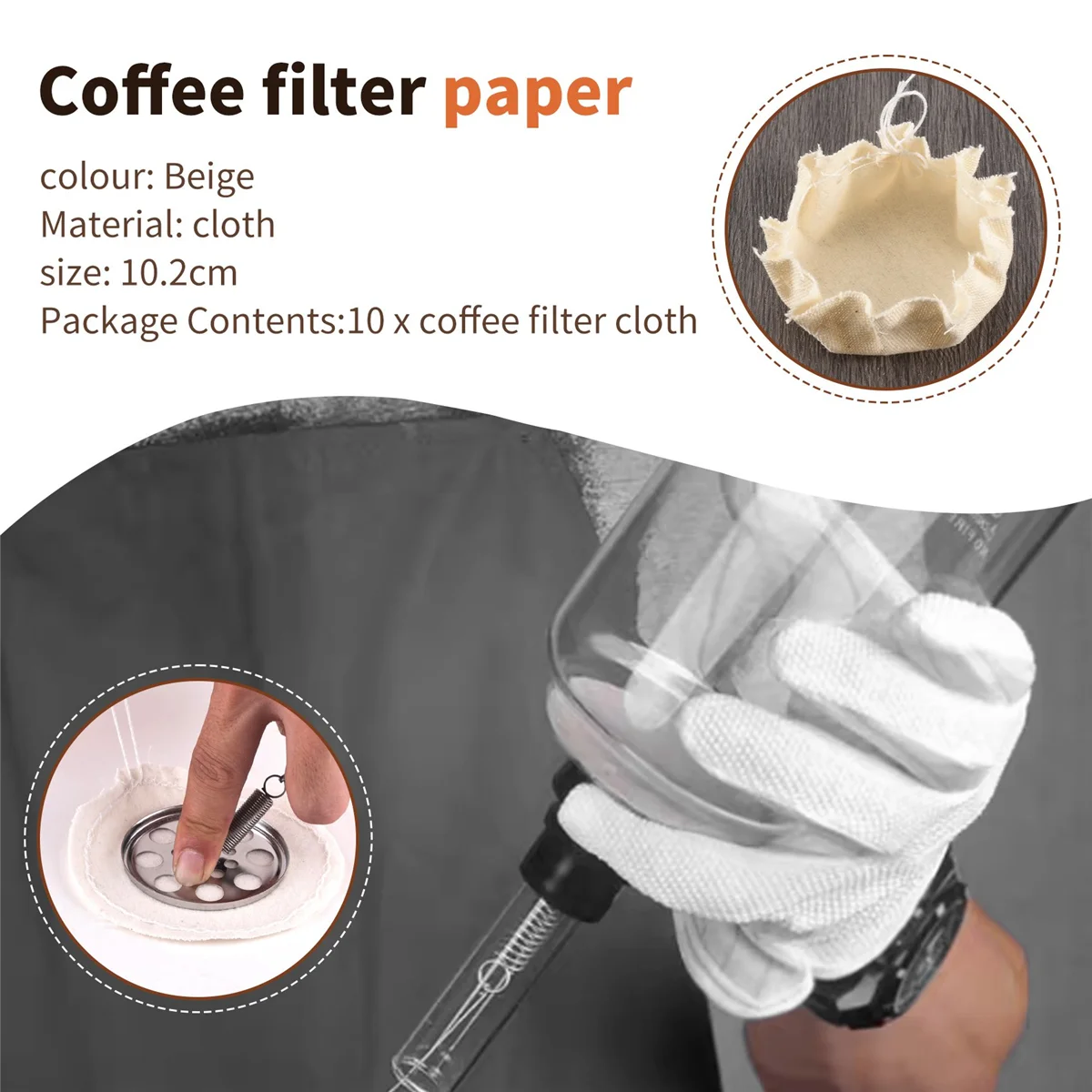 Coffee Syphon Cloth Replacement Filter for Syphon, Yama Siphon and Other Syphon Coffee Maker, Balance Syphon Coffee Maker, Vacuu
