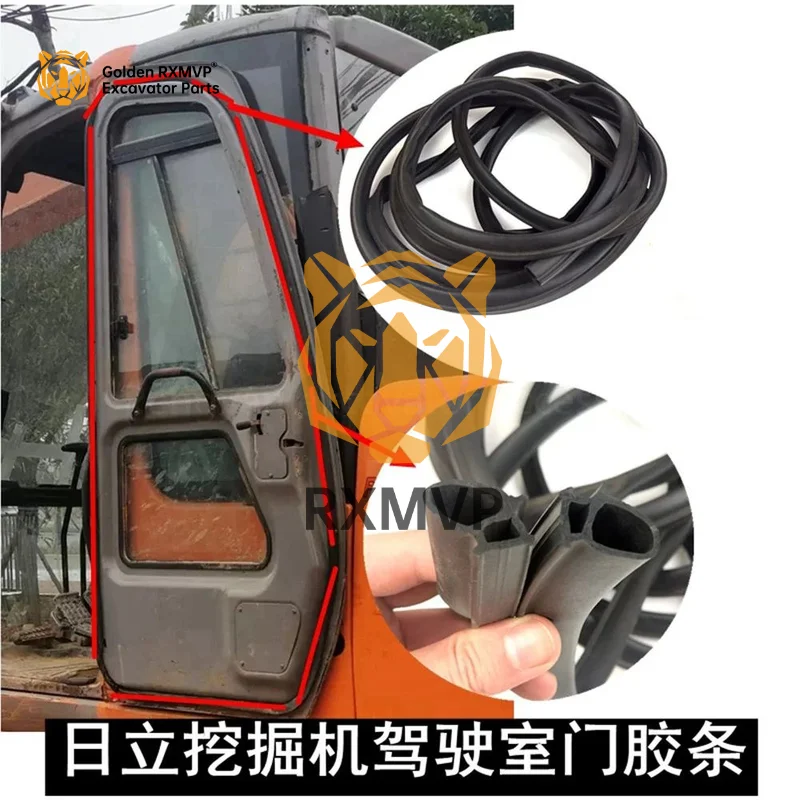 Excavator Parts For Hitachi ZAX60 70 120 Cab Interior Seals Door Seals Anti-collision Strips Leather Strips