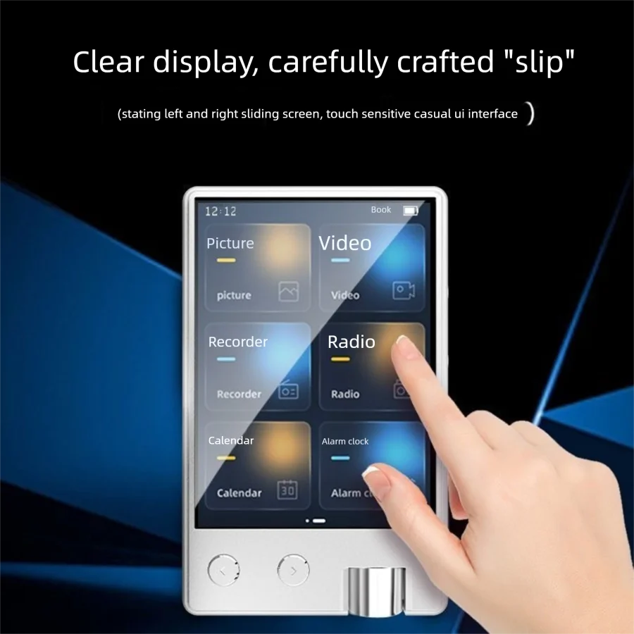 مشغل MP3 معدني مزود بتقنية البلوتوث بسعة 160 جيجابايت وشاشة لمس IPS مقاس 2.4 بوصة من النوع C HiFi بدون فقدان للموسيقى MP4 وكمان مع مكبر صوت ومسجل صوتي 2025
