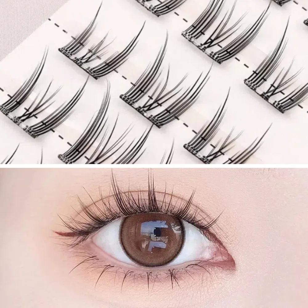 Bonito diy auto-adesivo lash clusters fino reutilizável cola livre falso cílios extensão adesivo individual cílios postiços feminino