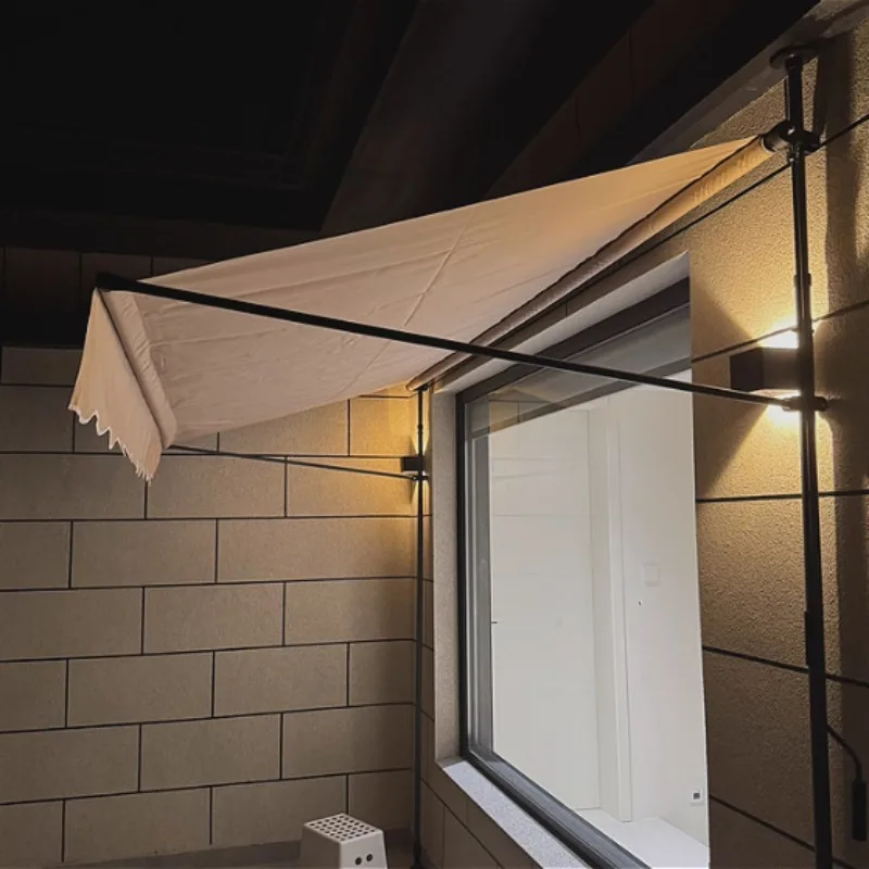 Hand Crank Retractable Awning  No-Drill Installation for Shop Storefront & Balcony  Shop Window Sun Rain Protection Wide2 2.5 3m