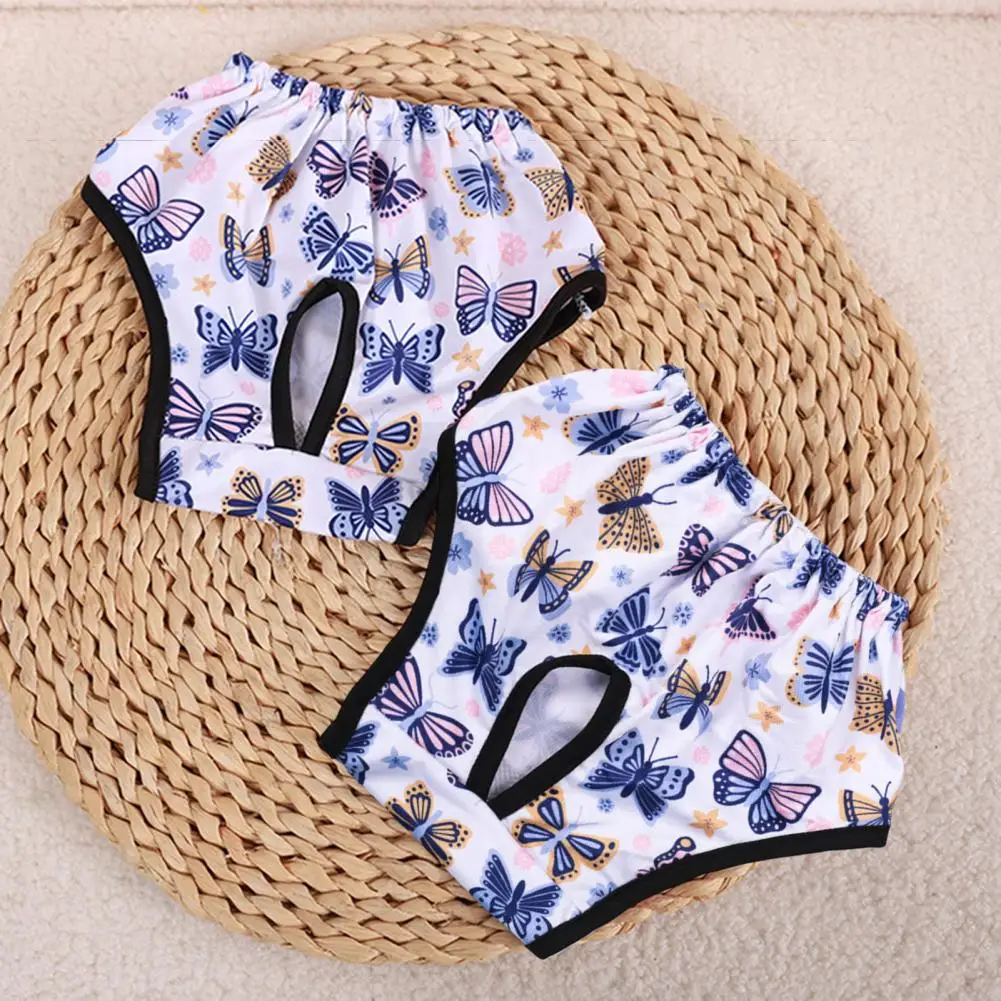 Dog Period Panties Dog Diaper with Absorbent Pads Reusable Dog Menstrual Pants with Elastic Waist Breathable for Cats for Female