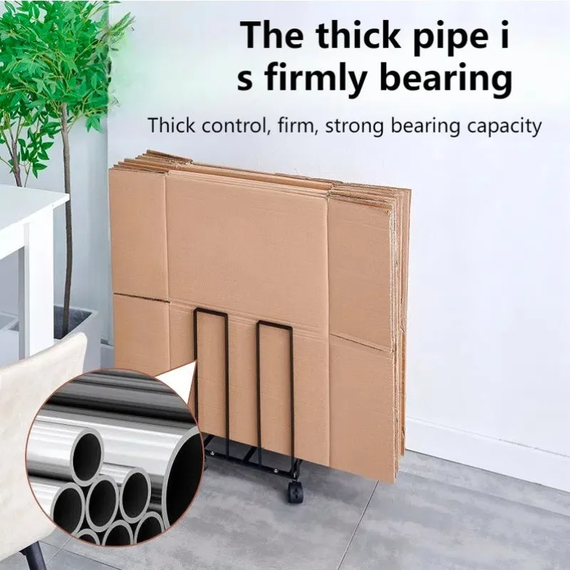 Simplicity Iron Storage Holders Warehouse Movable Carton Box Storage Rack Practical Storage Holder with Wheel Household