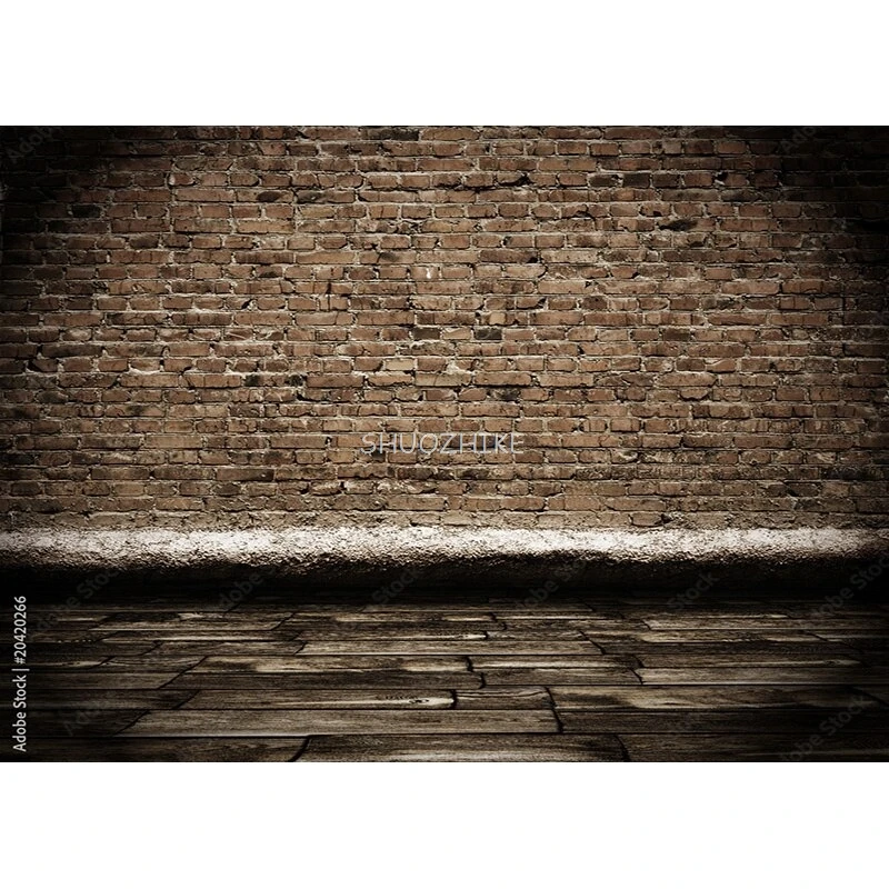 SHUOZHIKE Thin Cloth Vintage Brick Wall Wooden Floor Photography Backdrops Photo Background Studio Prop  ZXX-23