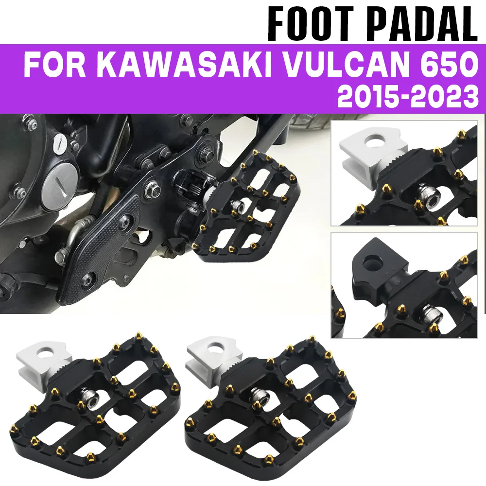 

For Kawasaki Vulcan 650 vulcan650 2015-2023 Motorcycle Accessories Front Foot Rest Rider Footboard Driver FootPegs Wide Footrest