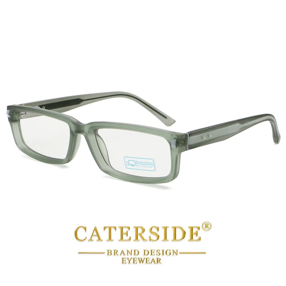 CATERSIDE Modischer rechteckiger Brillenhalter für Herren, Computer-Brillenhalter mit Anti-Blaulicht-Schutz, kleiner Rahmen, minimalistischer Brillenhalter für Damen – Detail 7