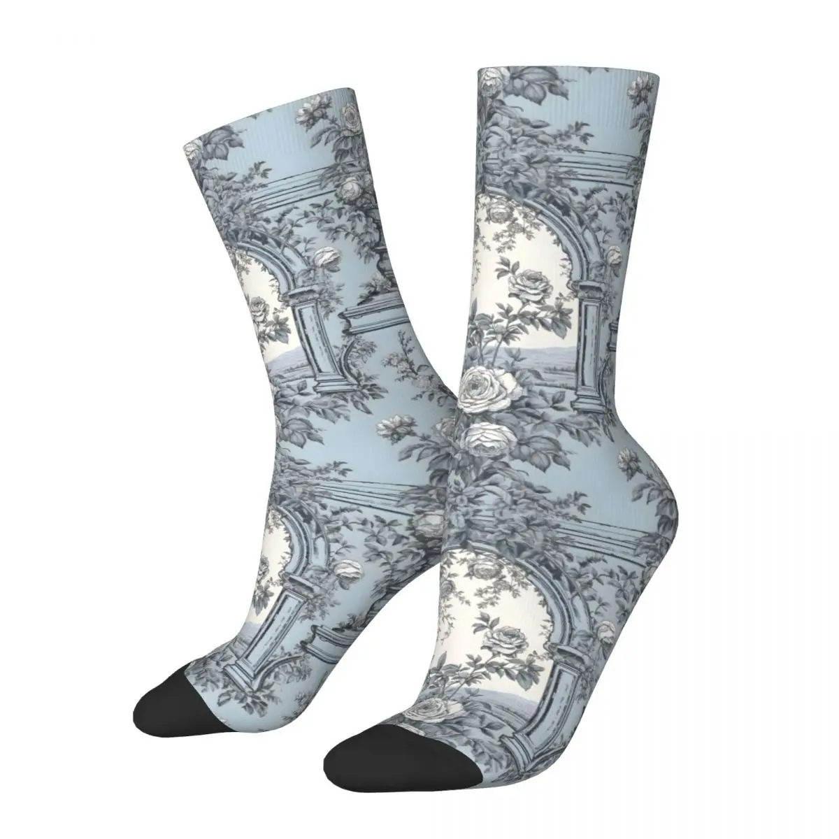 Casual Men's Socks Arch Door Flowers Toile De Jouy Merch Super Soft Fabric Of Jouy Print High Quality Socks All Seasons