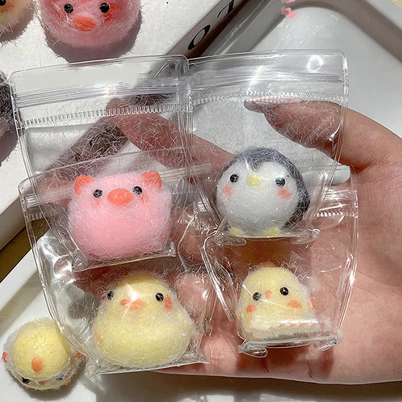 Cute Miniature Chick Pig Animal Relief Squeeze Toy Sticky Squishy Mini Penguin Duck Stress Relief Squishy New Fidget Toy