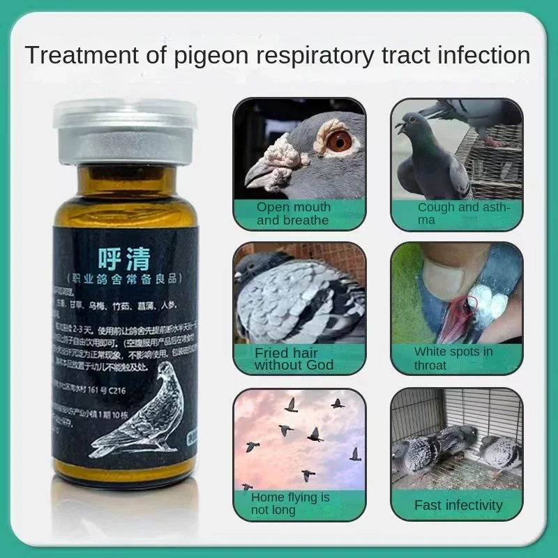 Pigeon Respiratory Tract Parrot Birds Cough Asthma Breathing Difficulties Open Mouth Snoring Nutritional Supplement 10g