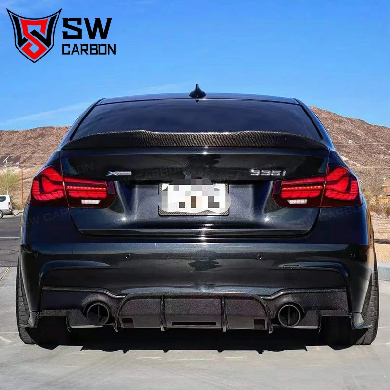 Carbon Fiber GE Style Rear Diffuser for BMW 3 Series 320i 330i F30 F35 MT Sport Rear Bumper Lip Under Spoiler Splitter Body Kit