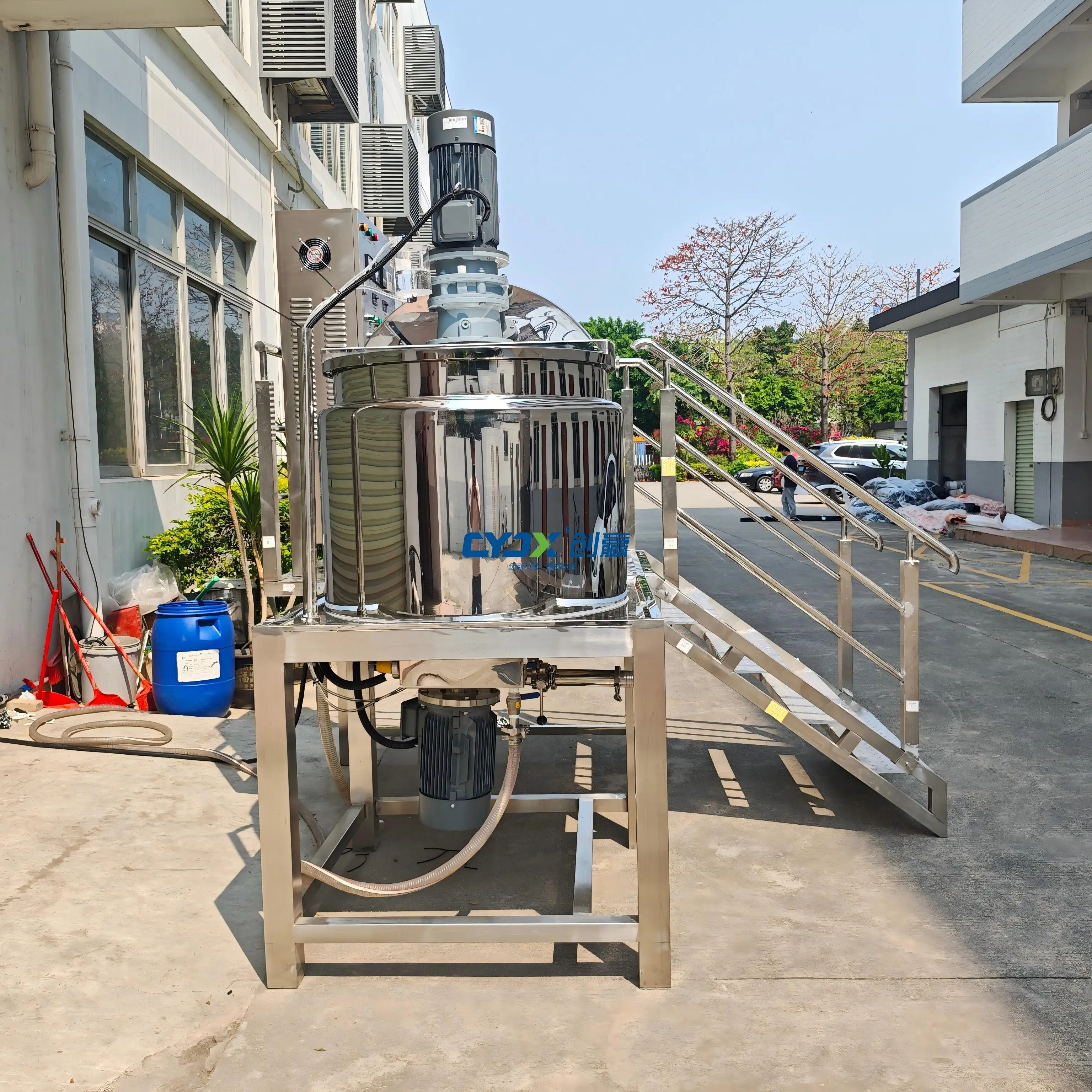 High-Speed 50 100 200 300 Liter Cosmetic Cream Homogenizer Mixer Vacuum Capable With Agitator Liquid Soaps 1000L Mixing Tank
