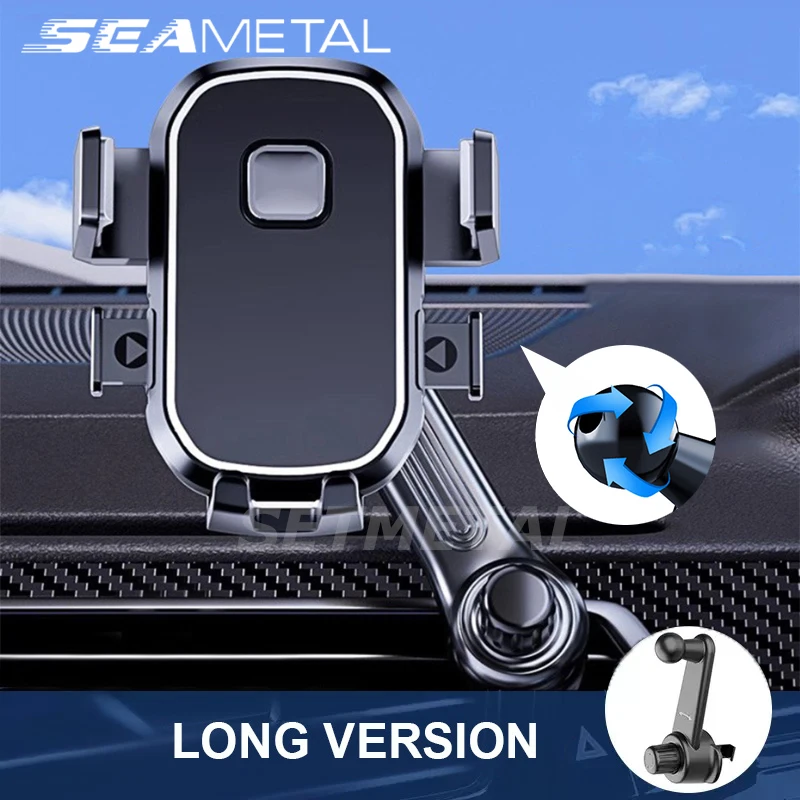 SEAMETAL Gravity Air Vent Car Phone Holder Telescopic Air Outlet Cellphone Mount Spiral Hook Universal for 4.7-7 Inch Smartphone