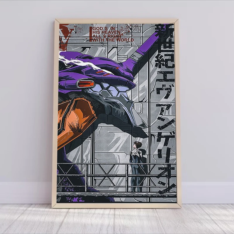 Paintings for Bedroom Decoration E-Evangelion Anime Poster Wall Posters Decoration Pictures Room Wall Art Canvas Painting Decor