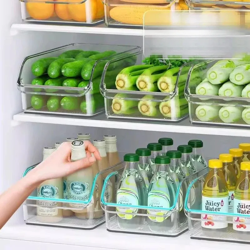 1/2pcs Fridge Organizer Refrigerator Organizer Bins Reusable Food Storage Containers Fridge Drawer Organizer in Home Kitchen