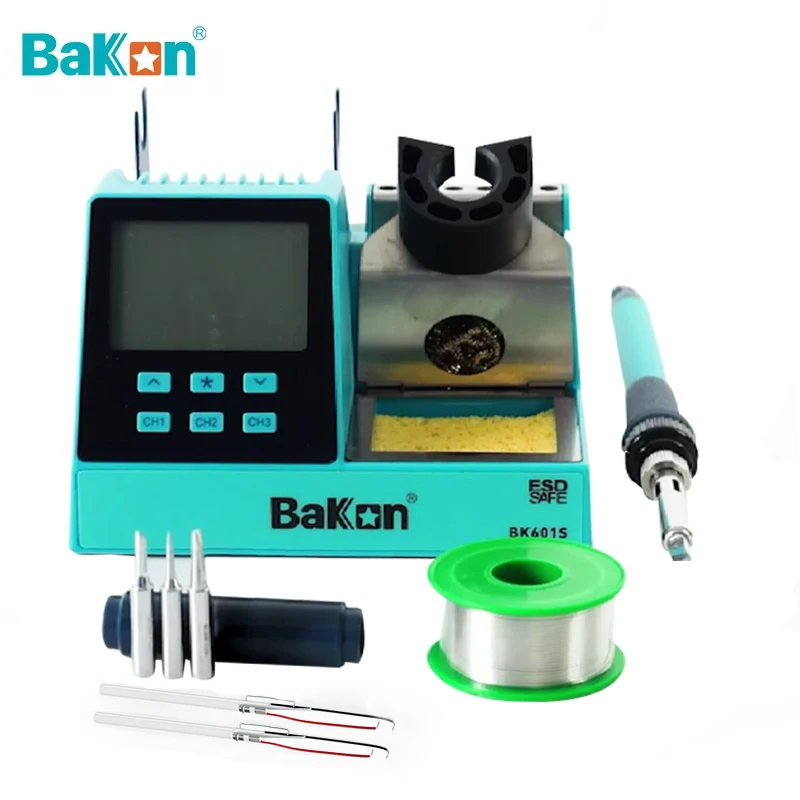 ชุดเครื่องบัดกรี BK601S Bakon พร้อมไมโครคอมพิวเตอร์ ให้ความร้อนเร็ว สำหรับงานซ่อมโทรศัพท์มืออาชีพ เครื่องมือซ่อมอิเล็กทรอนิกส์ หัวแร้งบัดกรี