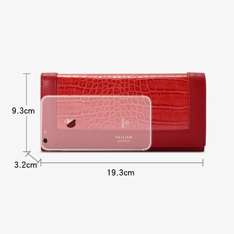 Dompet panjang wanita multifungsi, dompet kulit mewah, dompet wanita tempat kartu ID, dompet wanita, dompet tangan tas ponsel