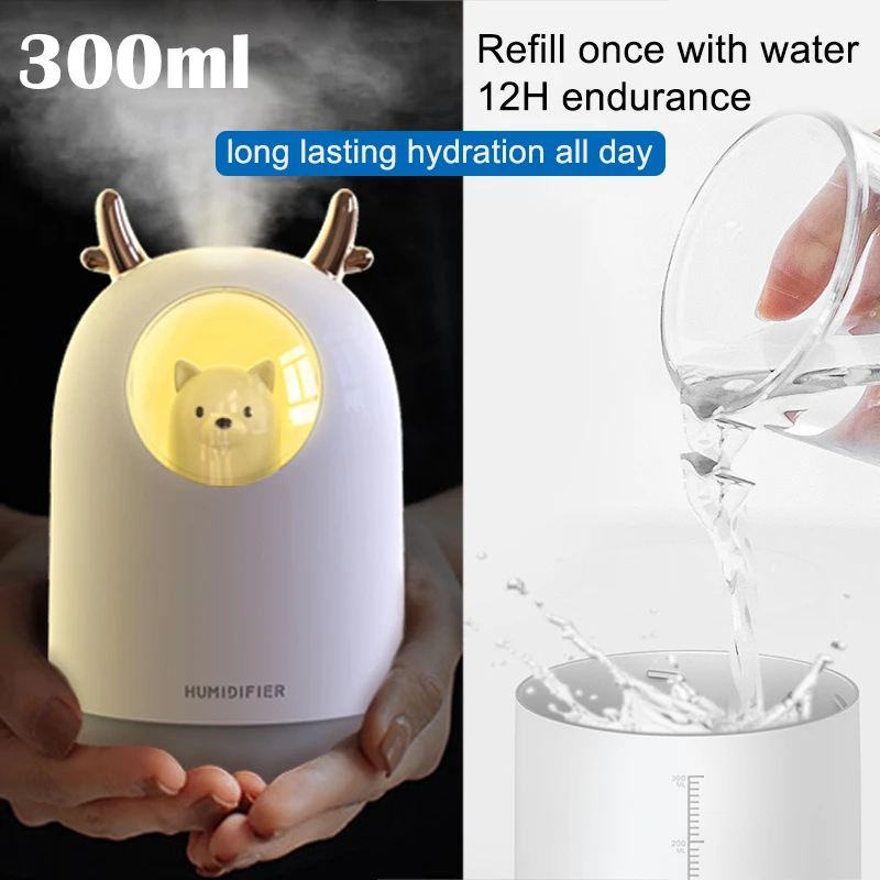 300Ml Usb Huishoudelijke Apparaten Luchtbevochtiger Mini Hydrating Instrument Leuke Huisdier Kleine Desktop Aromatherapie Leuke Auto Home Office